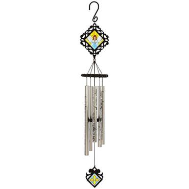 35\" Stained Glass Sonnet Chime - Angel Arms