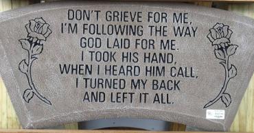 \"Don\'t grieve for me...\"